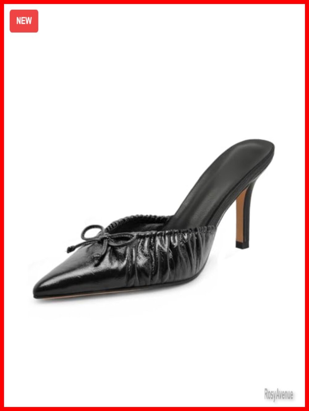 Pointed Toe Kitten Heel Mules Slip On Stiletto Pumps Dressy Bow Heels
